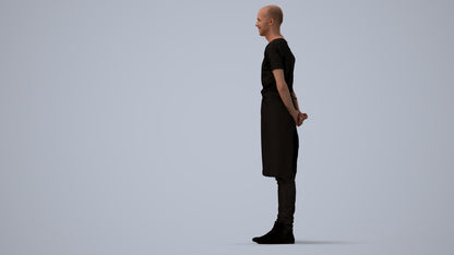 realistic 3D man hospitality, scanned archviz people for Blender and 3ds Max, three-quarter view render