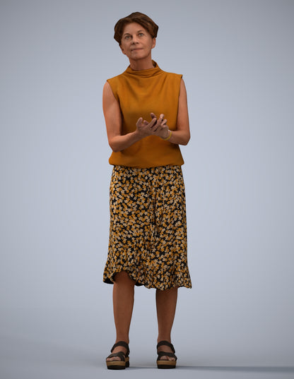 realistic 3D human woman casual standing, archviz people FBX OBJ for Blender