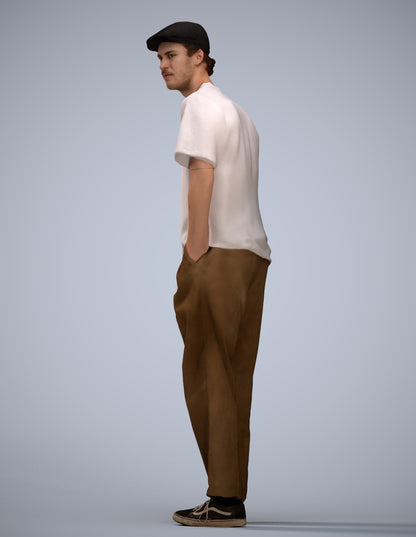 3D scanned man standing casual, photorealistic archviz people for Enscape and SketchUp