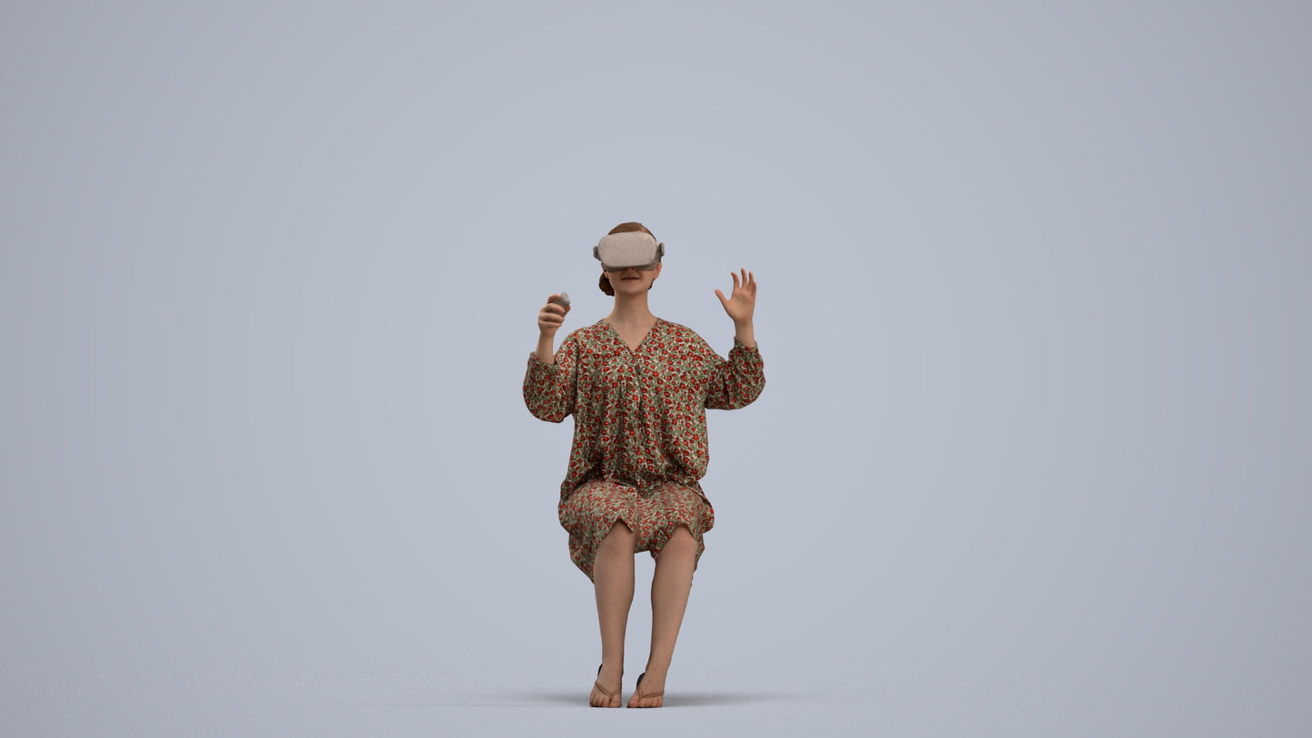 realistic 3D girl casual kids, scanned archviz people for Blender and 3ds Max, standing pose render