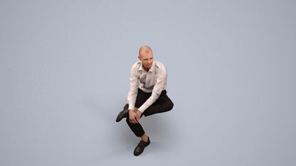 scanned 3D man business, photogrammetry people for Enscape and V-Ray, back view render