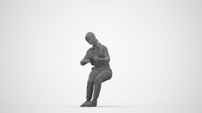3D human model girl kids, photogrammetry scanned person for archviz, wireframe back view
