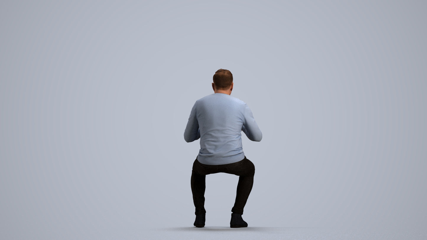 photogrammetry 3D man casual business, realistic human model archviz FBX, front view render