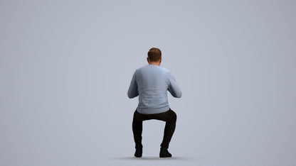 photogrammetry 3D man casual business, realistic human model archviz FBX, front view render