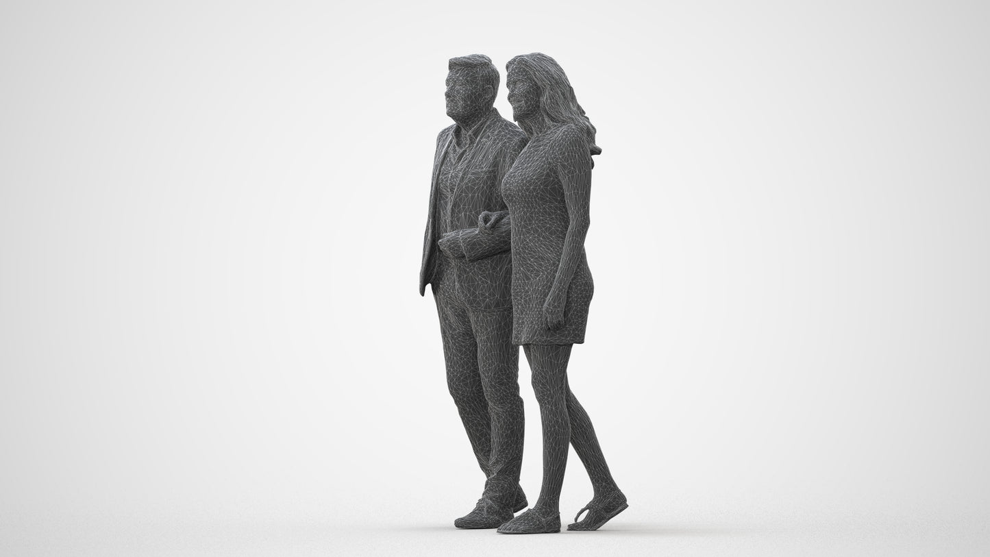 3D human model woman casual kids, photogrammetry scanned person for archviz, square thumbnail