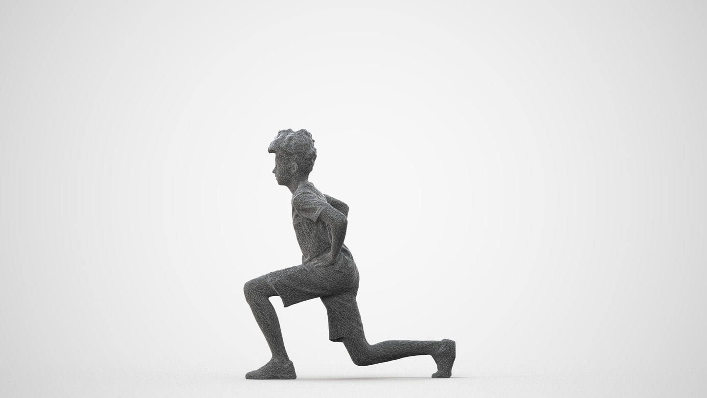 3D people model boy casual kids, scanned human for 3ds Max rendering, square thumbnail