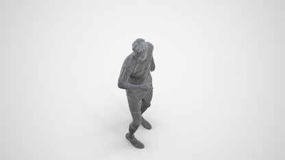 realistic 3D people man sport, render-ready for V-Ray and Corona, FBX OBJ, wireframe three-quarter view