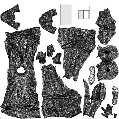 scanned 3D senior man casual walking, photogrammetry people for Enscape and V-Ray, wireframe top-down view