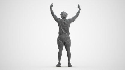 scanned 3D man sport, photogrammetry people for Enscape and V-Ray, wireframe front view