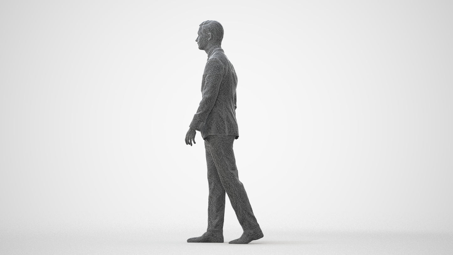 scanned 3D man business, photogrammetry people for Enscape and V-Ray, square thumbnail