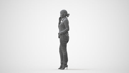 3D scanned woman standing casual, photorealistic archviz people for Enscape and SketchUp, square thumbnail