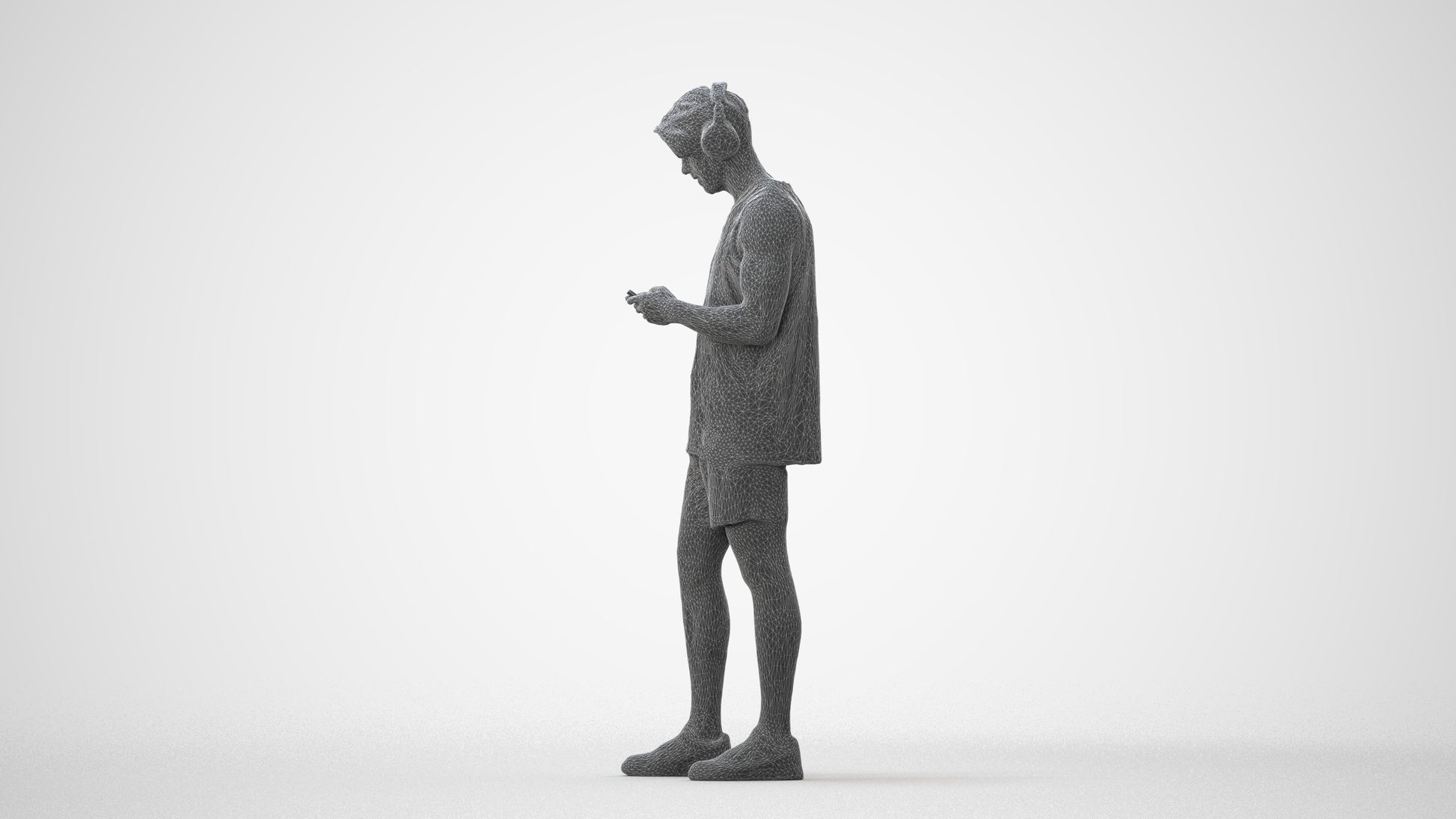 realistic 3D human man sport standing, archviz people FBX OBJ for Blender, square thumbnail