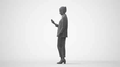 3D human model woman business, photogrammetry scanned person for archviz, square thumbnail