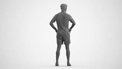 3D scanned man sport, photorealistic archviz people for Enscape and SketchUp, wireframe front view