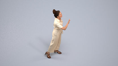 photogrammetry 3D woman business standing, realistic human model archviz FBX, back view render