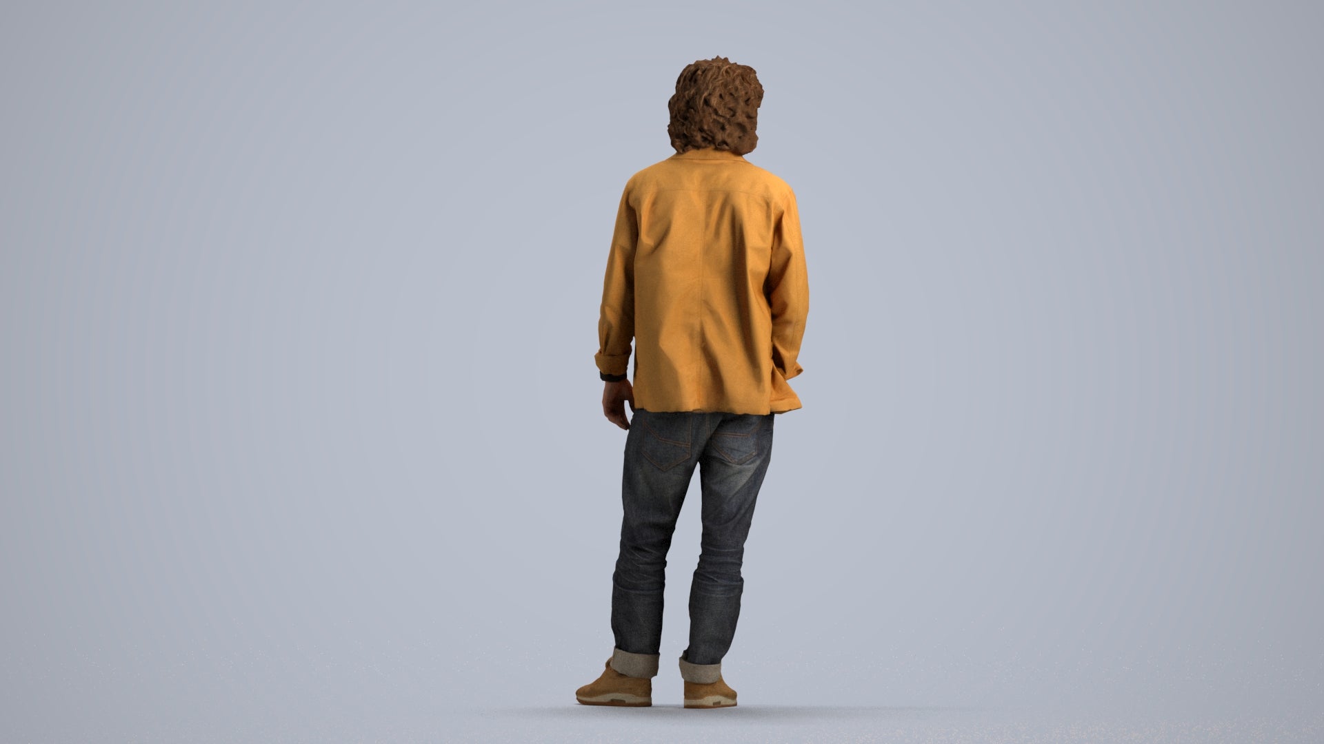 realistic 3D people man casual standing, render-ready for V-Ray and Corona, FBX OBJ, front view render