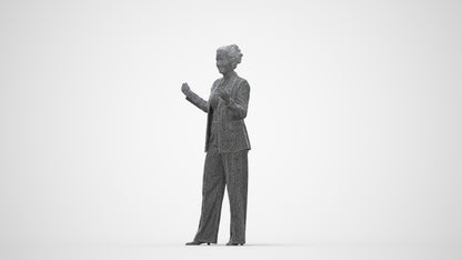 realistic 3D human woman business, archviz people FBX OBJ for Blender, wireframe back view