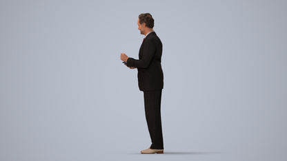 realistic 3D people man business, render-ready for V-Ray and Corona, FBX OBJ, three-quarter view render