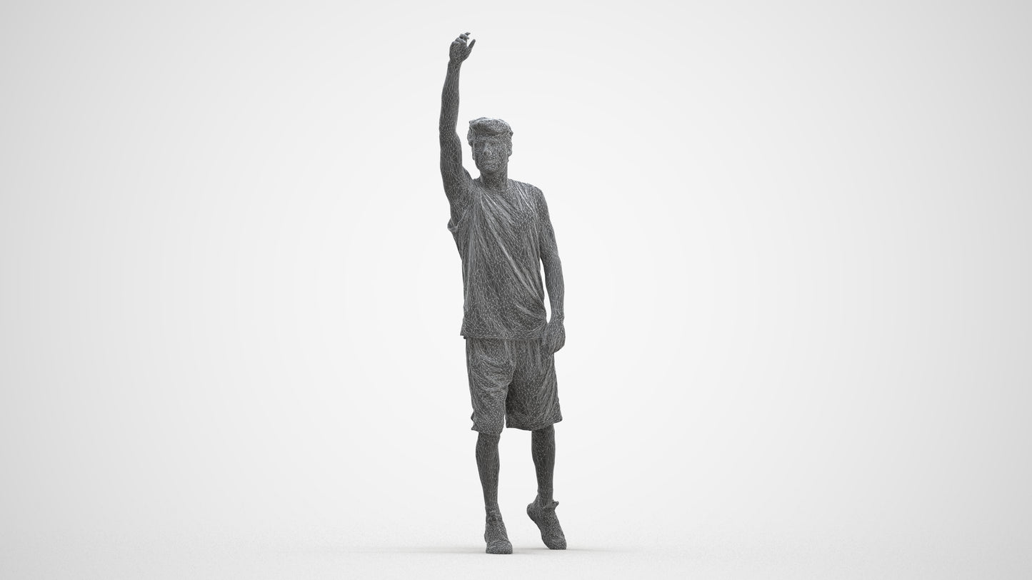 realistic 3D man sport, scanned archviz people for Blender and 3ds Max, three-quarter front view render