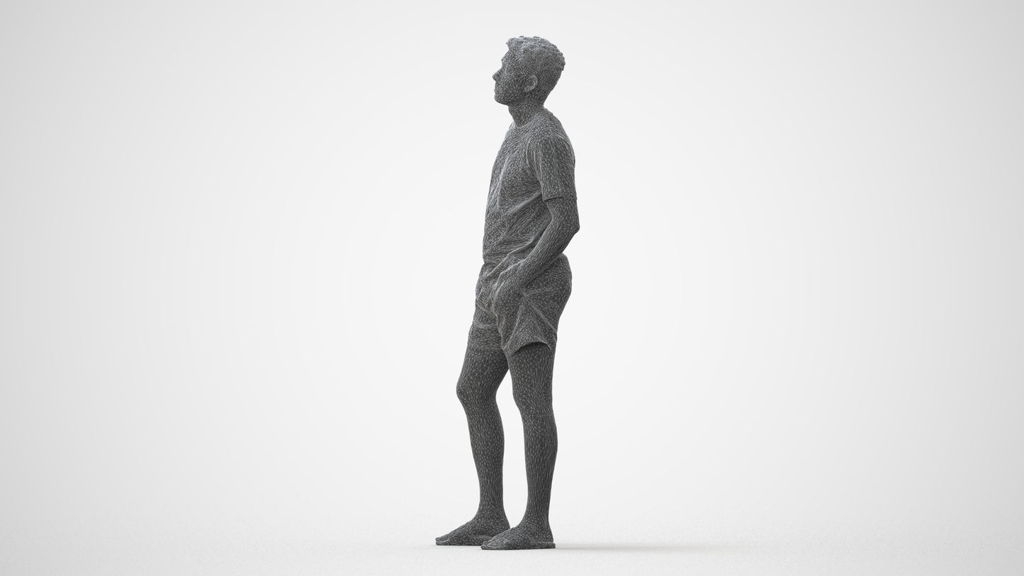 realistic 3D people man casual standing, render-ready for V-Ray and Corona, FBX OBJ, square thumbnail