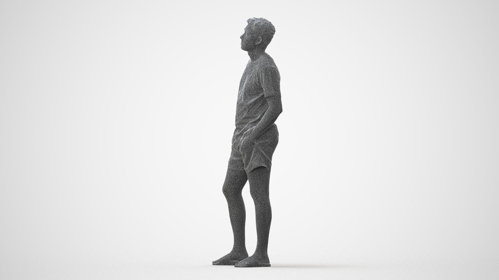 realistic 3D people man casual standing, render-ready for V-Ray and Corona, FBX OBJ, square thumbnail