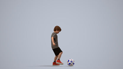 realistic 3D boy casual kids, scanned archviz people for Blender and 3ds Max, side view render