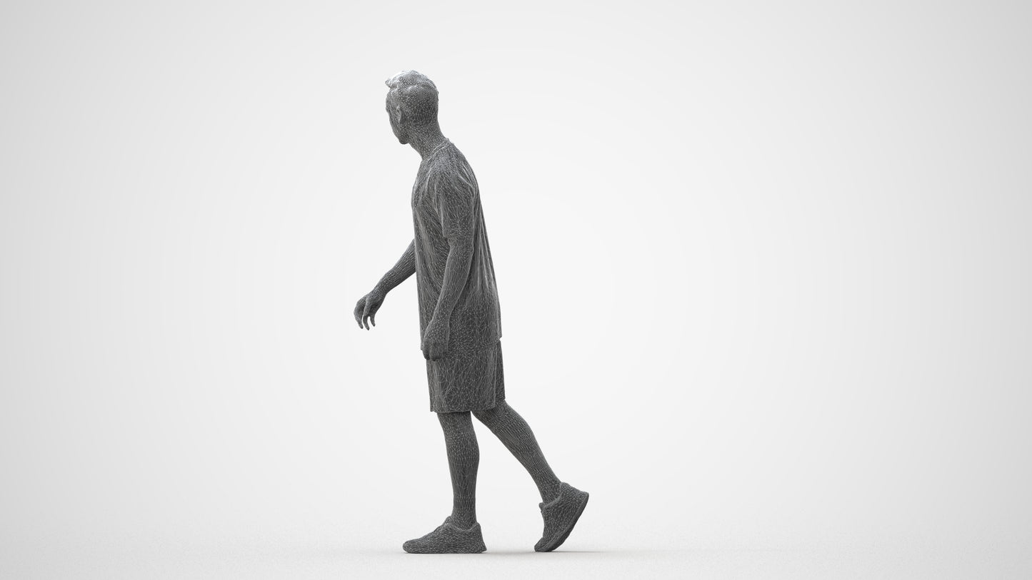 photogrammetry 3D man sport, realistic human model archviz FBX, square thumbnail