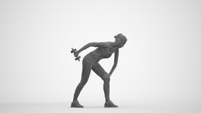 3D people model woman sport, scanned human for 3ds Max rendering, three-quarter front view render