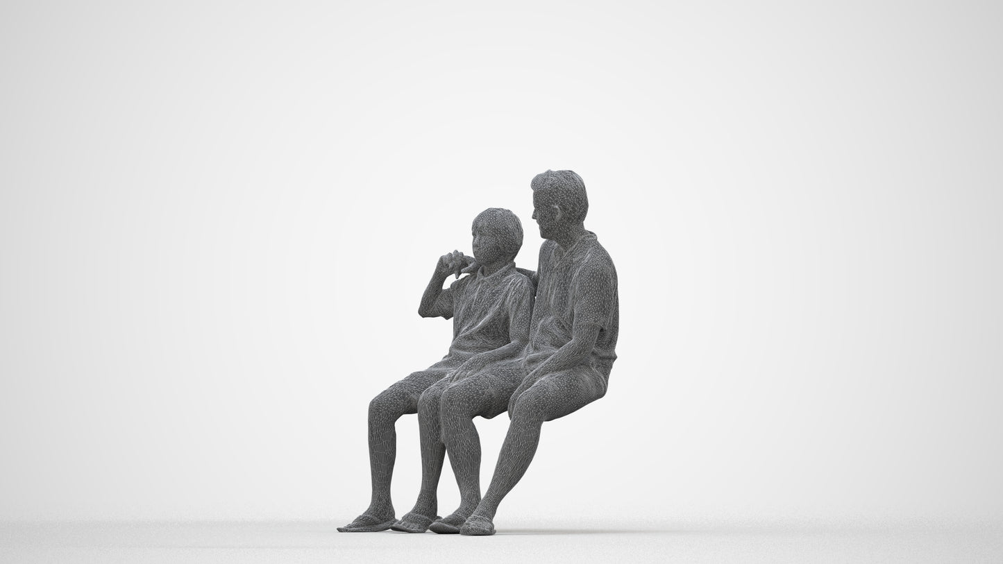 photogrammetry 3D boy kids, realistic human model archviz FBX, wireframe back view