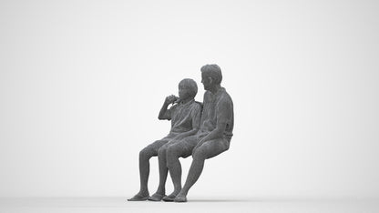 photogrammetry 3D boy kids, realistic human model archviz FBX, wireframe back view