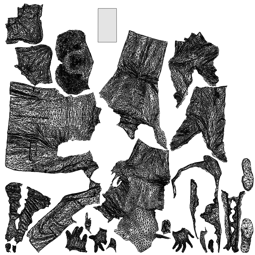 scanned 3D man business, photogrammetry people for Enscape and V-Ray, wireframe top-down view