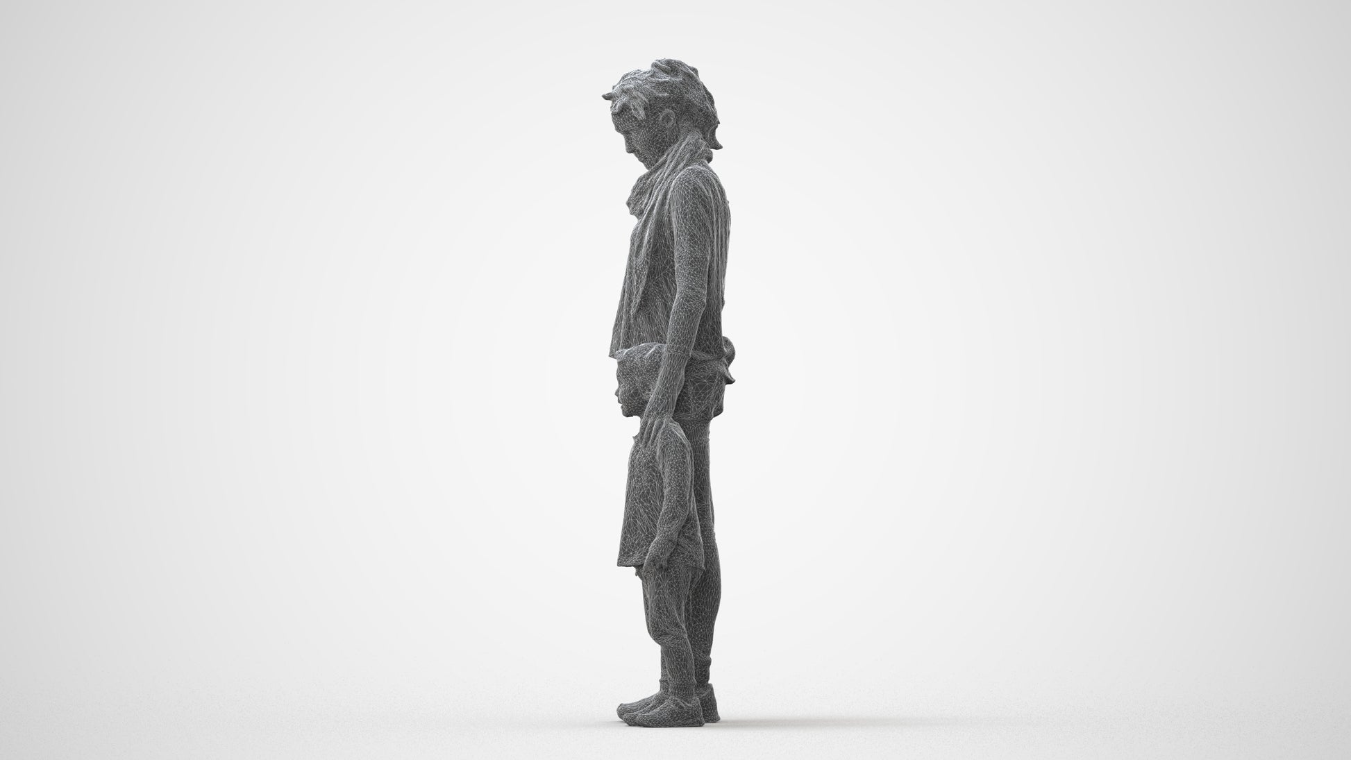 realistic 3D people girl casual kids, render-ready for V-Ray and Corona, FBX OBJ, square thumbnail