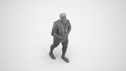 scanned 3D man pool, photogrammetry people for Enscape and V-Ray, wireframe three-quarter view