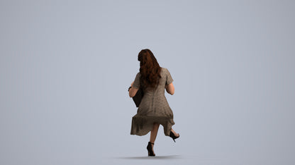 3D people model woman casual sitting, scanned human for 3ds Max rendering, front view render