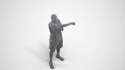 3D scanned man sport, photorealistic archviz people for Enscape and SketchUp, wireframe three-quarter view