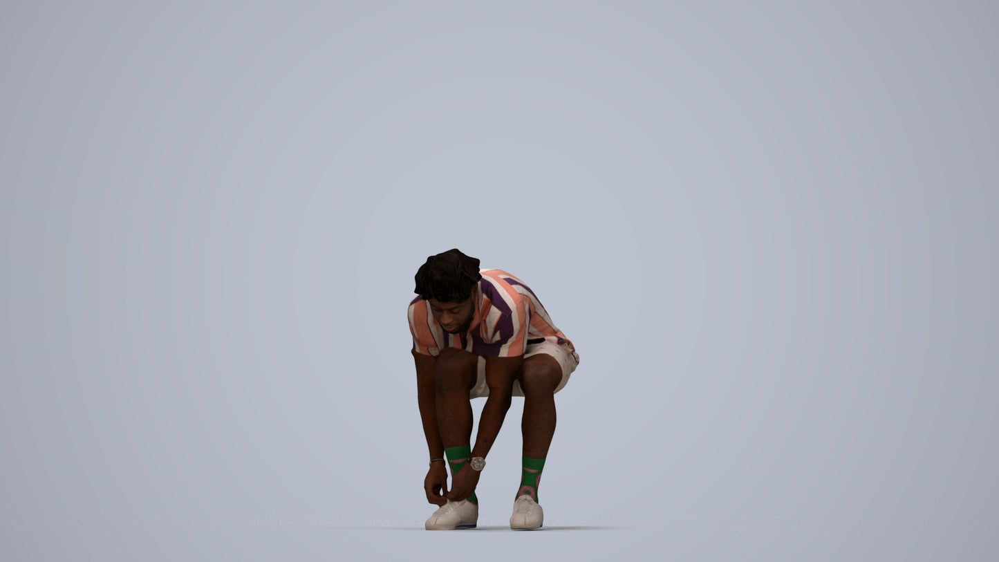 realistic 3D people man sport, render-ready for V-Ray and Corona, FBX OBJ, top-down view render
