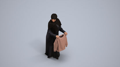scanned 3D woman standing, photogrammetry people for Enscape and V-Ray, back view render