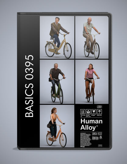 realistic 3D people cycling set, 5 render-ready models for V-Ray and Corona