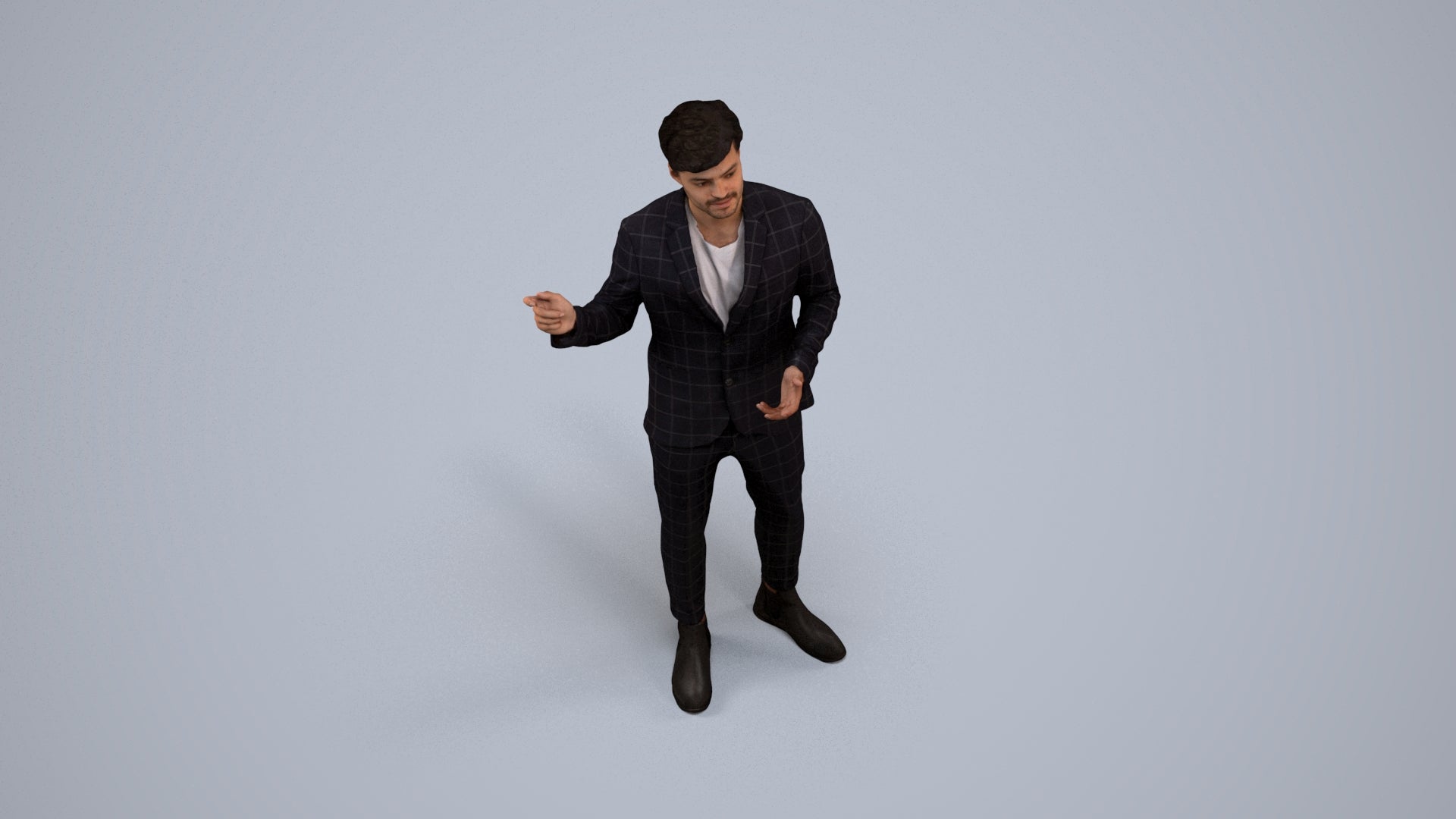 3D scanned man business, photorealistic archviz people for Enscape and SketchUp, back view render