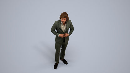 photogrammetry 3D man business, realistic human model archviz FBX, back view render