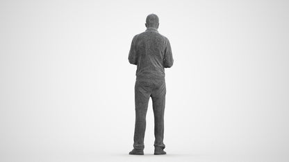 3D human model man sport standing, photogrammetry scanned person for archviz, wireframe front view