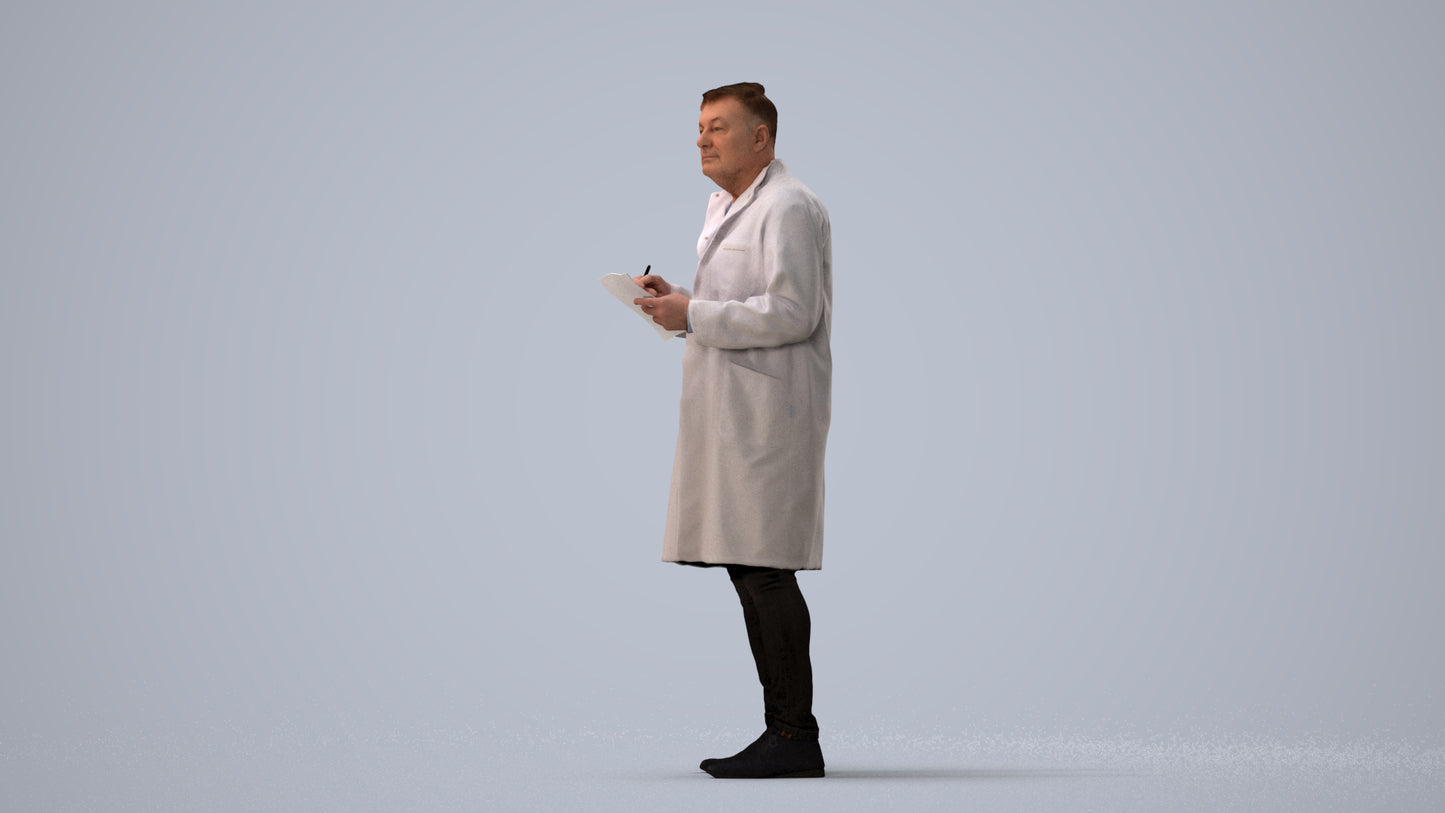 realistic 3D people man medical, render-ready for V-Ray and Corona, FBX OBJ, three-quarter view render