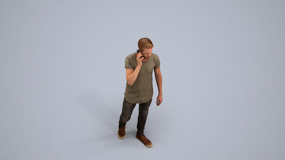 scanned 3D man casual walking, photogrammetry people for Enscape and V-Ray, back view render