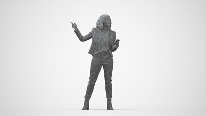 realistic 3D human woman business, archviz people FBX OBJ for Blender, wireframe back view