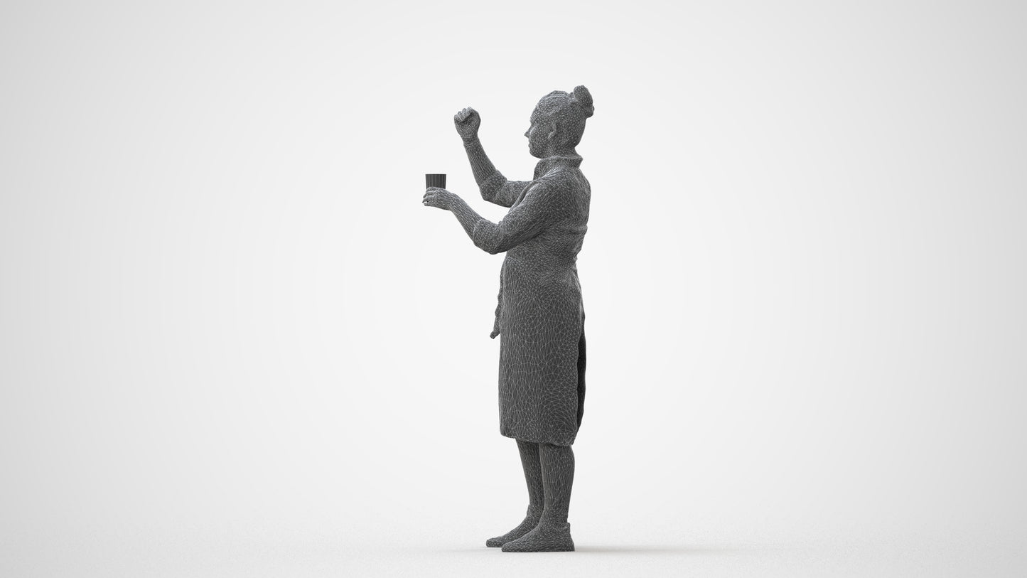 realistic 3D people woman hospitality, render-ready for V-Ray and Corona, FBX OBJ, square thumbnail