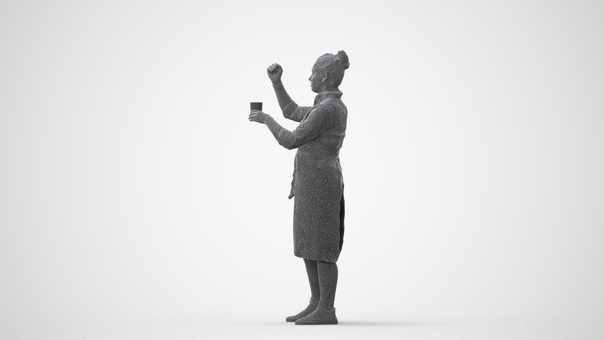 realistic 3D people woman hospitality, render-ready for V-Ray and Corona, FBX OBJ, square thumbnail