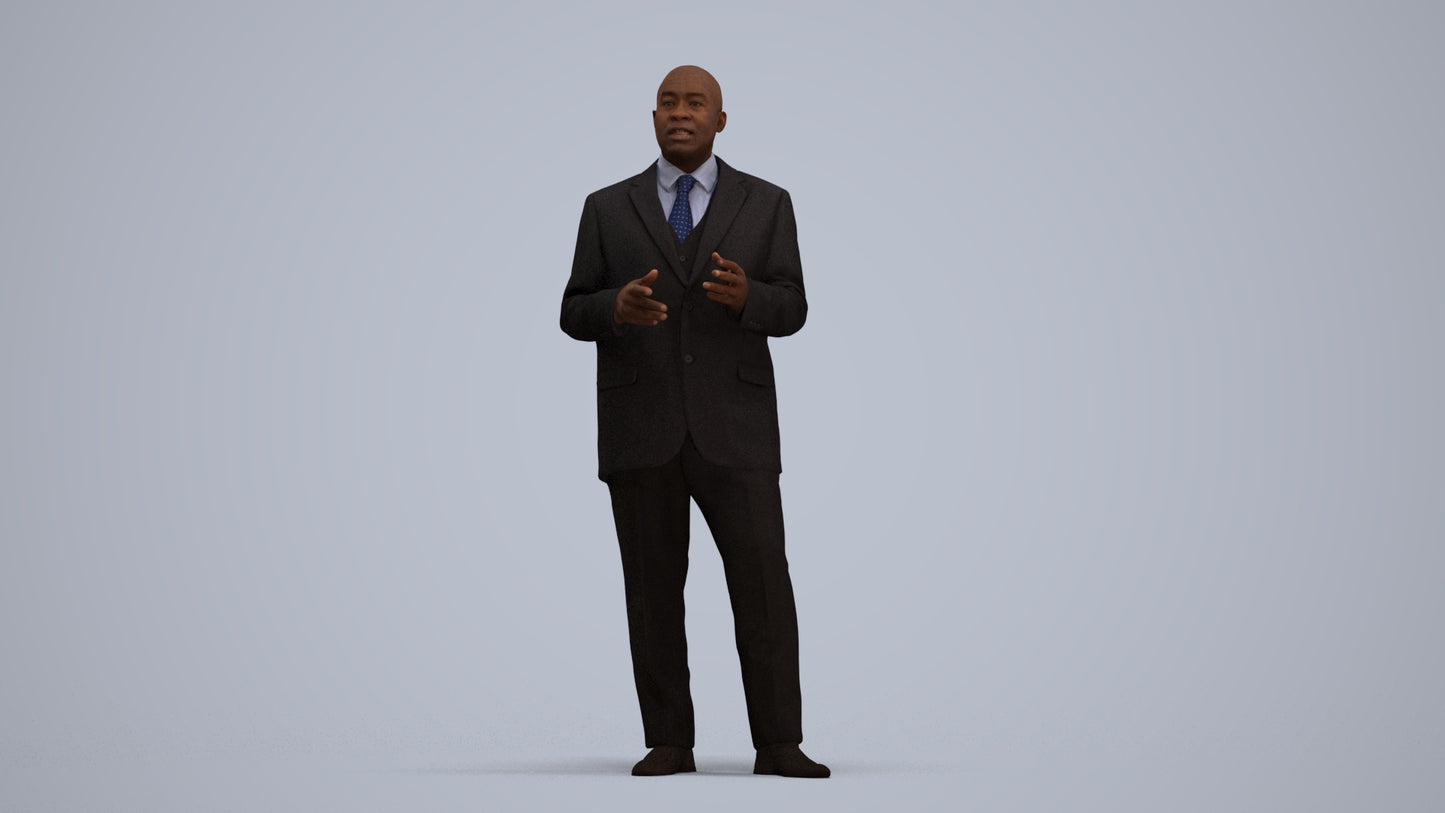 realistic 3D person business shopping, scanned archviz people for Blender and 3ds Max, standing pose render