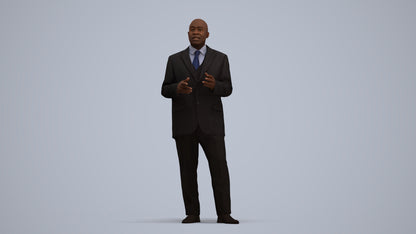 realistic 3D person business shopping, scanned archviz people for Blender and 3ds Max, standing pose render