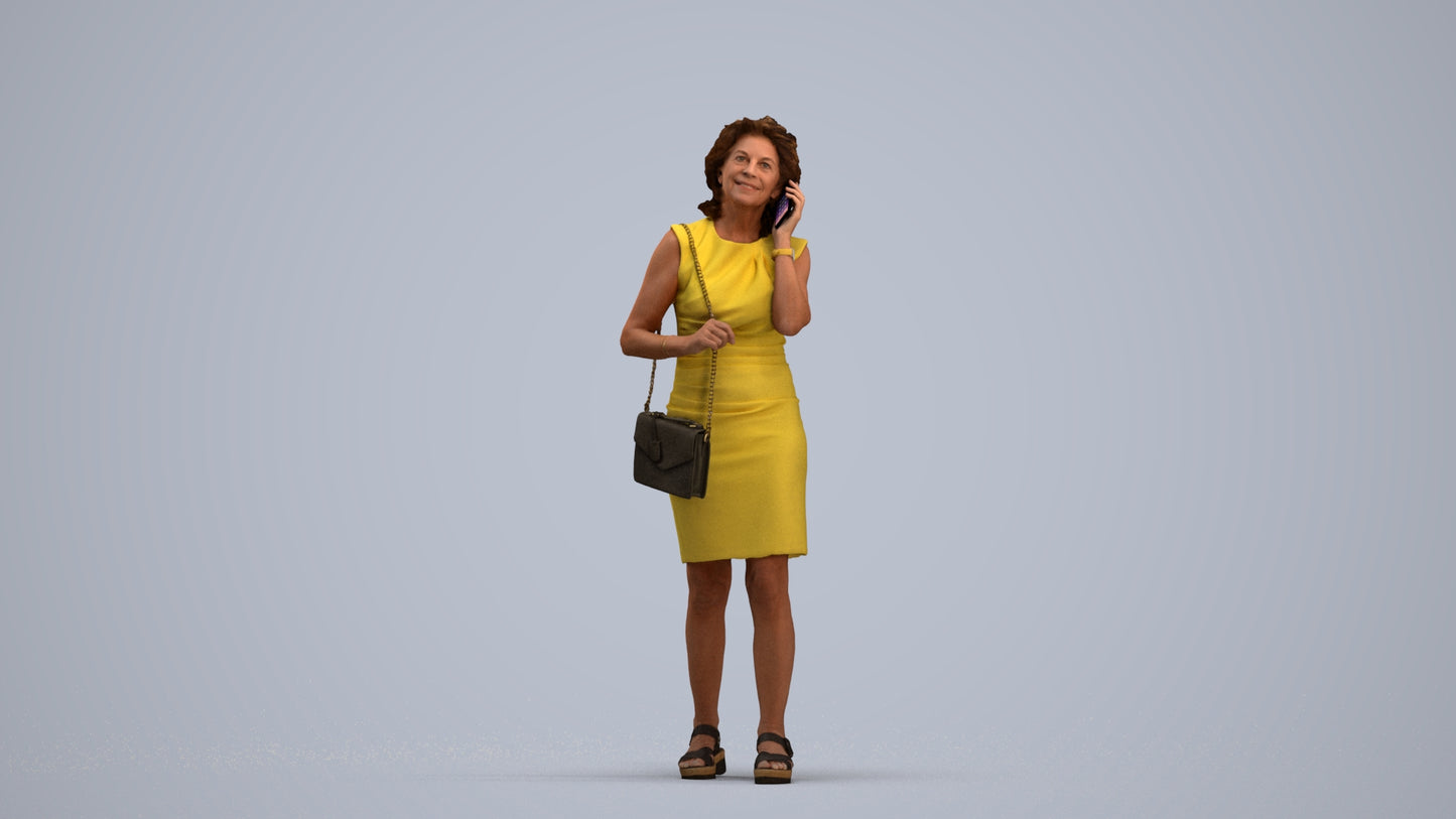 realistic 3D human woman business walking, archviz people FBX OBJ for Blender, standing pose render