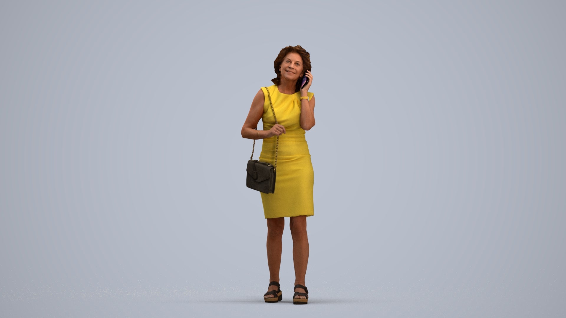 realistic 3D human woman business walking, archviz people FBX OBJ for Blender, standing pose render